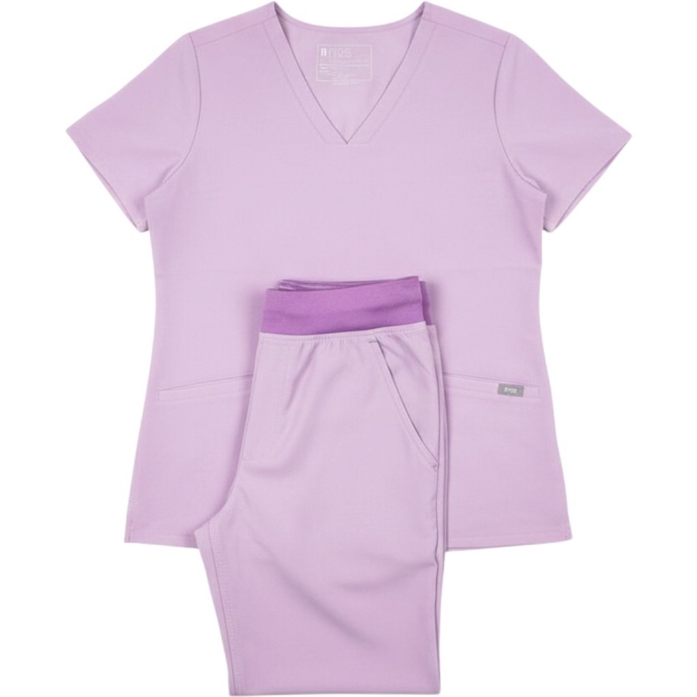 FIGS Technical Collection Scrub Set Women Small Lavender V-Neck Top & Pants